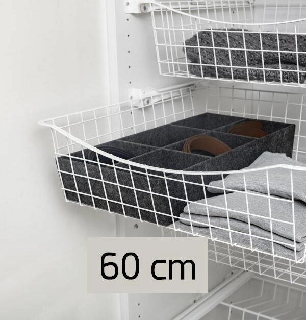 Norcan Trådkorg och trådback för 60 cm garderober Garderobsfabriken